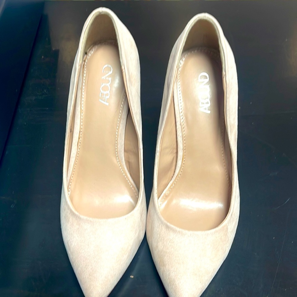Nude Suede Heels